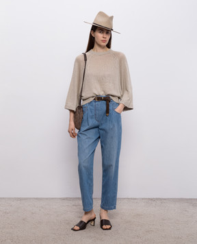 Brunello Cucinelli Blue jeans with a chain MH192P5566