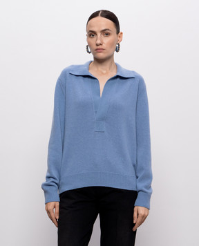 Victoria Beckham Genevieve blue wool and cashmere pullover 1326KJU007475A