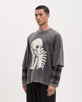 Palm Angels Gray longsleeve Skull PMAB05ES26JER001