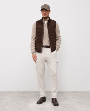 Cashmere&Whiskey Beige merino wool cardigan CH08