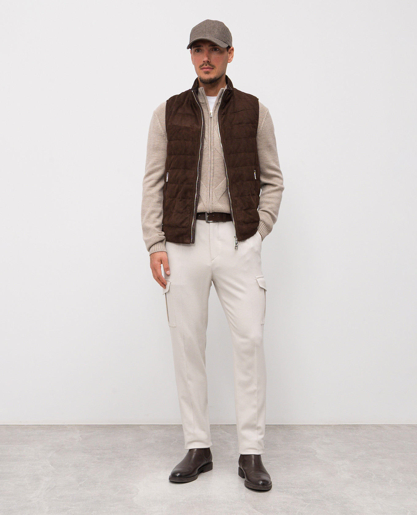 Beige merino wool cardigan Cashmere&Whiskey 2
