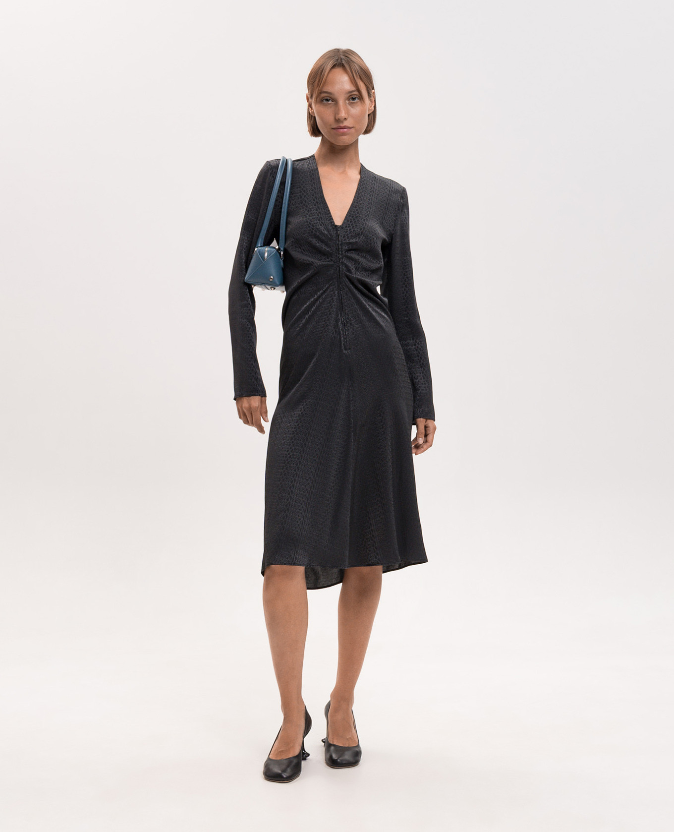 Black dress with logo pattern Maison Margiela MM6 2