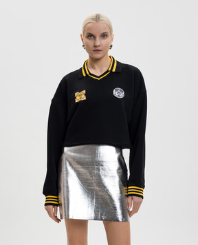 Off-White Black polo sweatshirt with stripes 2BA07BS26FLE002