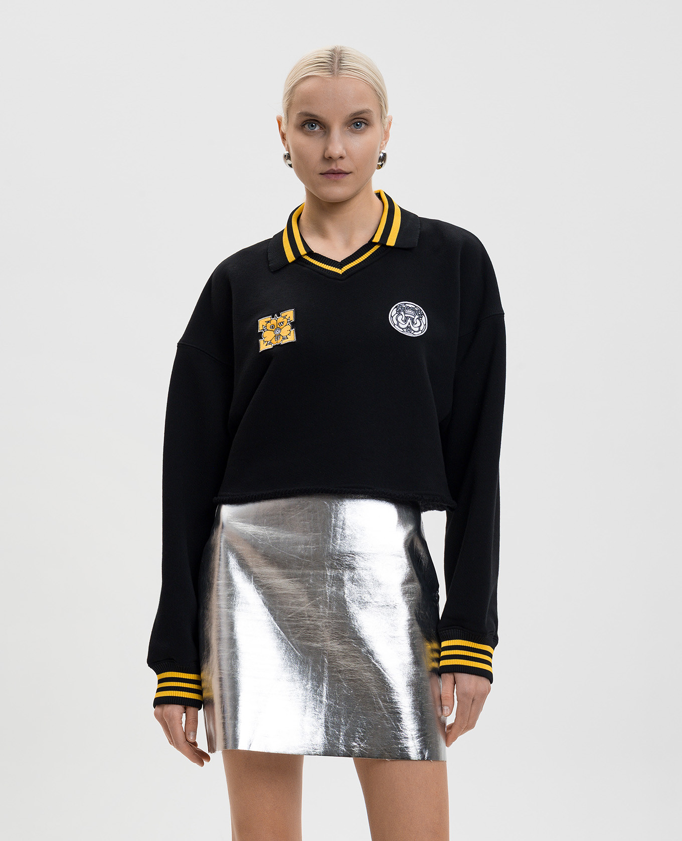 

Black polo sweatshirt with stripes Off-White
