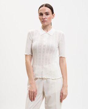 Victoria Beckham White polo shirt with a pattern 1226KTP007273A