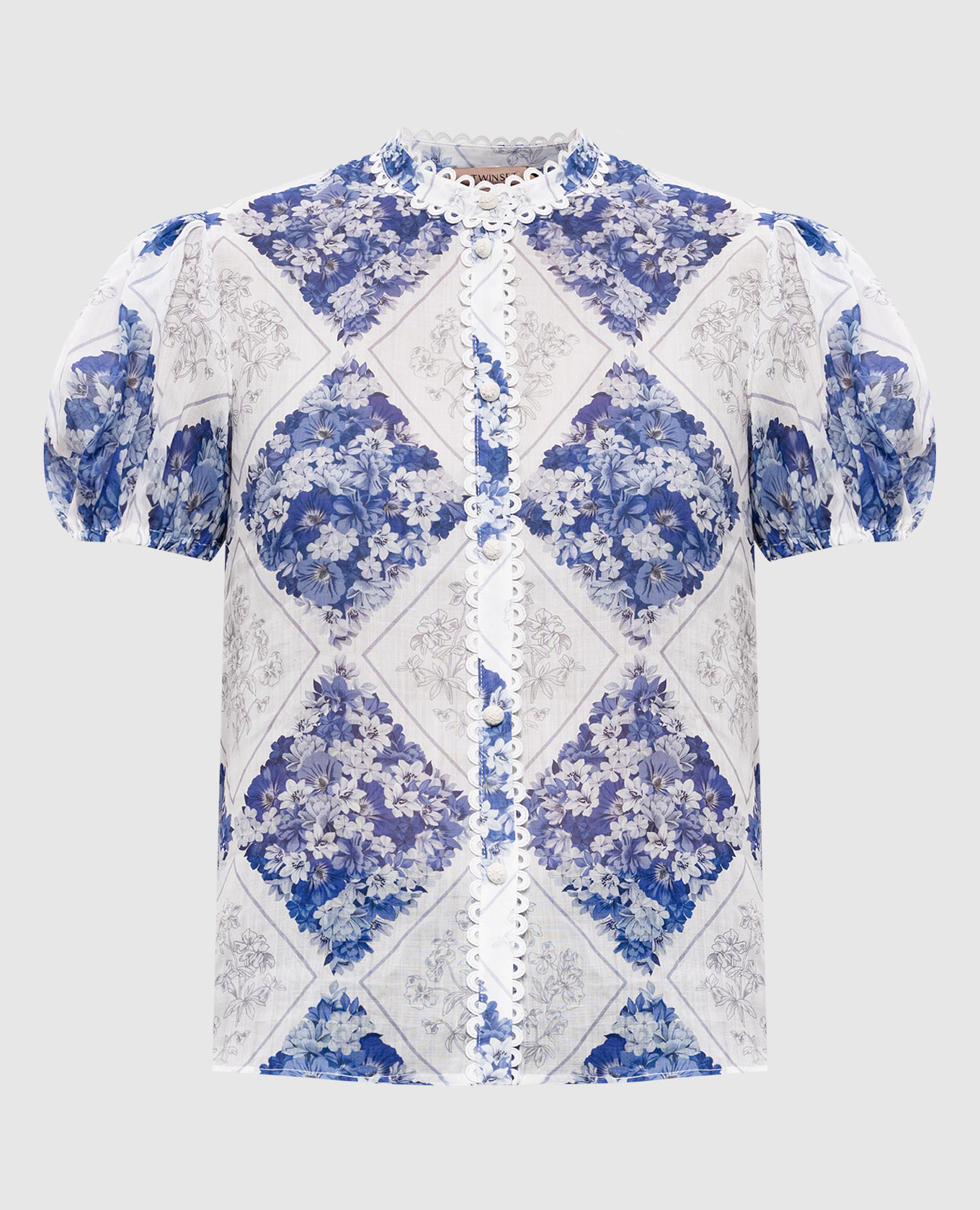 

White blouse with floral print Twinset