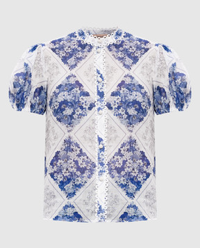 Twinset White blouse with floral print 261TP213C