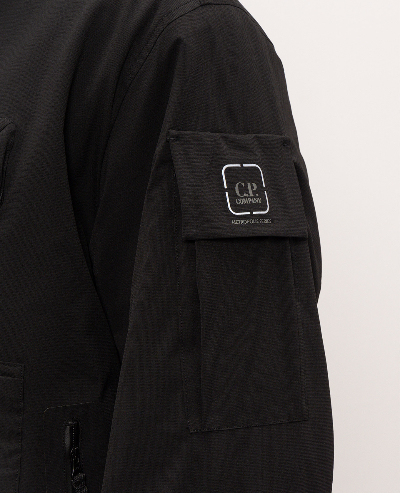 Black jacket with logo print C.P. Company Metropolis 5