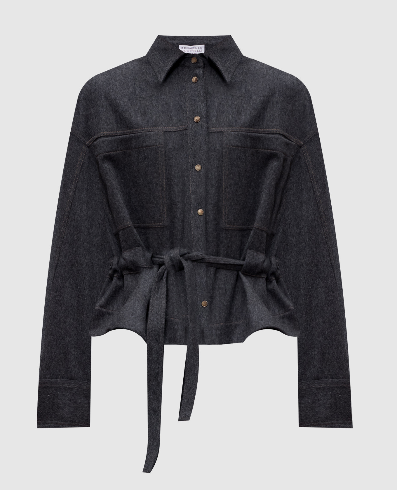Gray wool shirt-style jacket