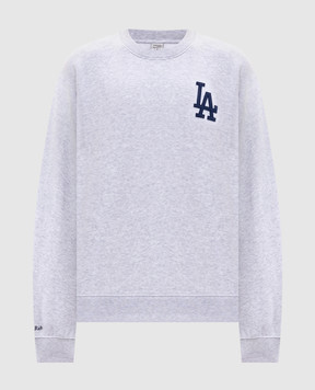 Sporty & Rich Gray LA Serif Crewneck Insulated Sweatshirt ST098714669GY03