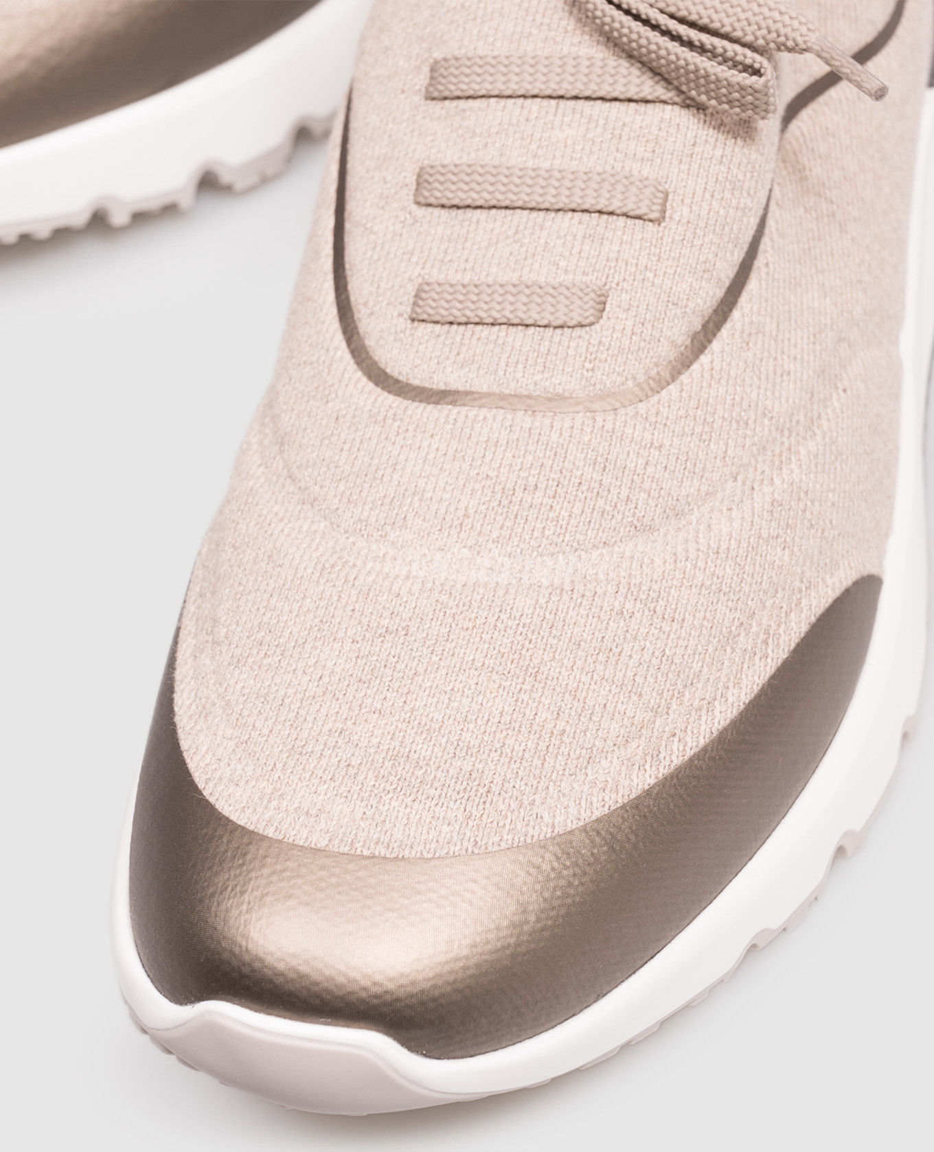 Beige sneakers with textured logo Brunello Cucinelli 5