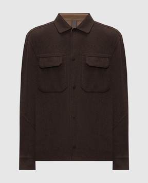 Sease Brown shirt jacket with wool and cashmere JJ075TN585