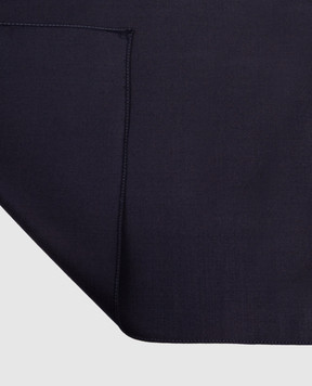 Brunello Cucinelli Blue wool and silk pachet scarf MY4600091