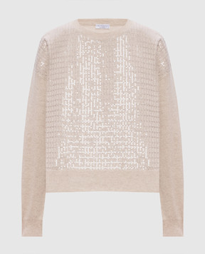 Brunello Cucinelli Beige wool, cashmere and silk jumper M16230010