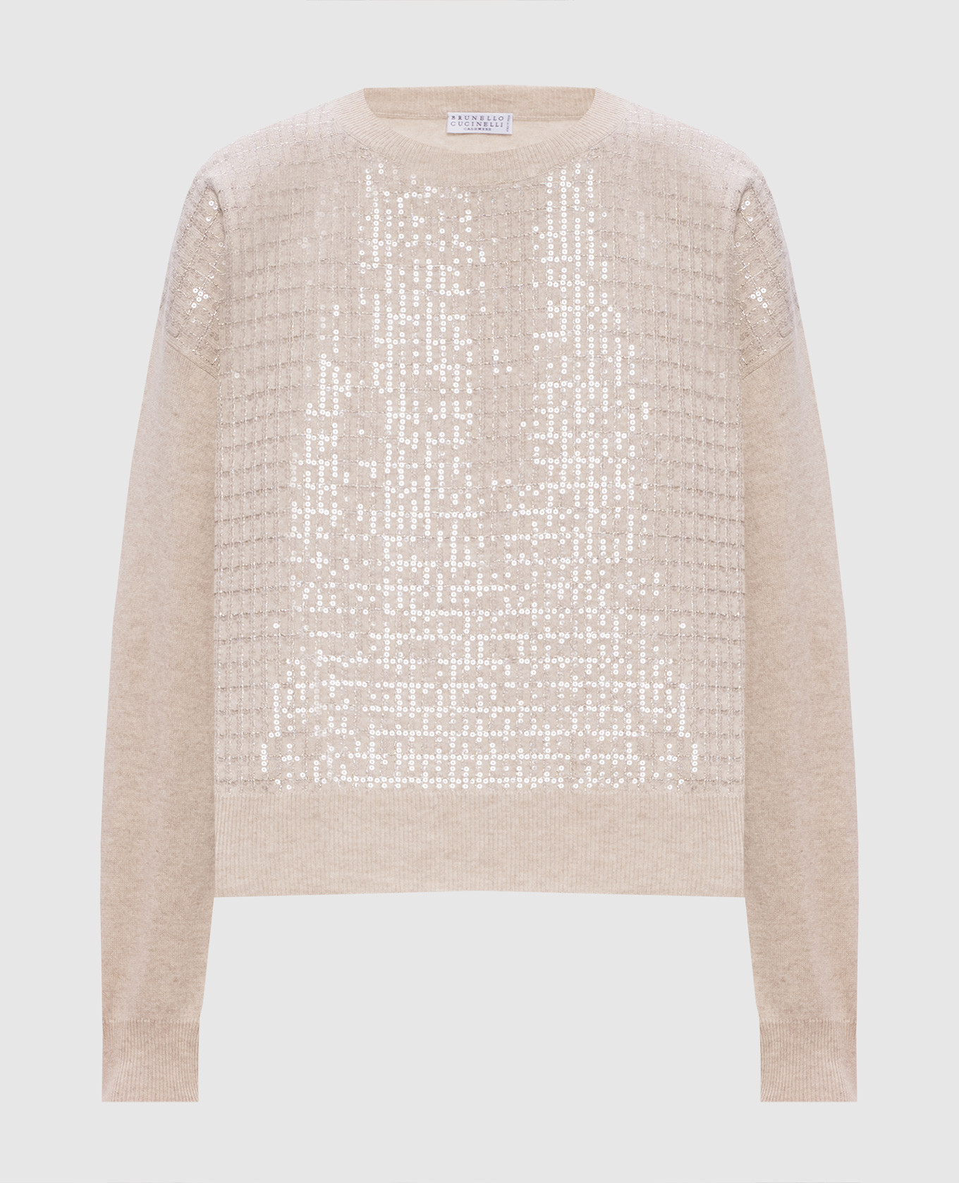 Beige wool, cashmere and silk jumper Brunello Cucinelli