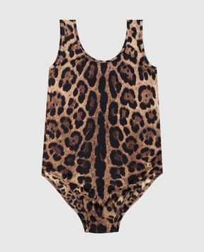 Dolce&Gabbana Brown leopard print swimsuit L5J812ONO11812+