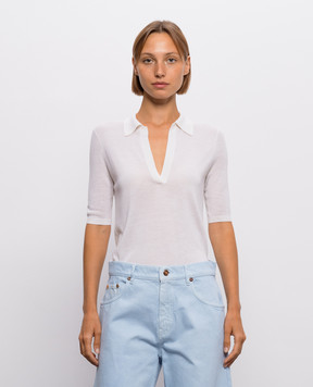 Gabriela Hearst Frank ivory cashmere and silk top X009330A003