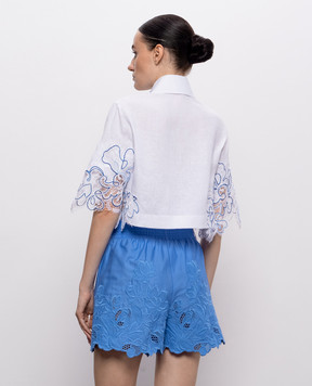 Ermanno Scervino Life White cropped linen shirt D484K304ZQR