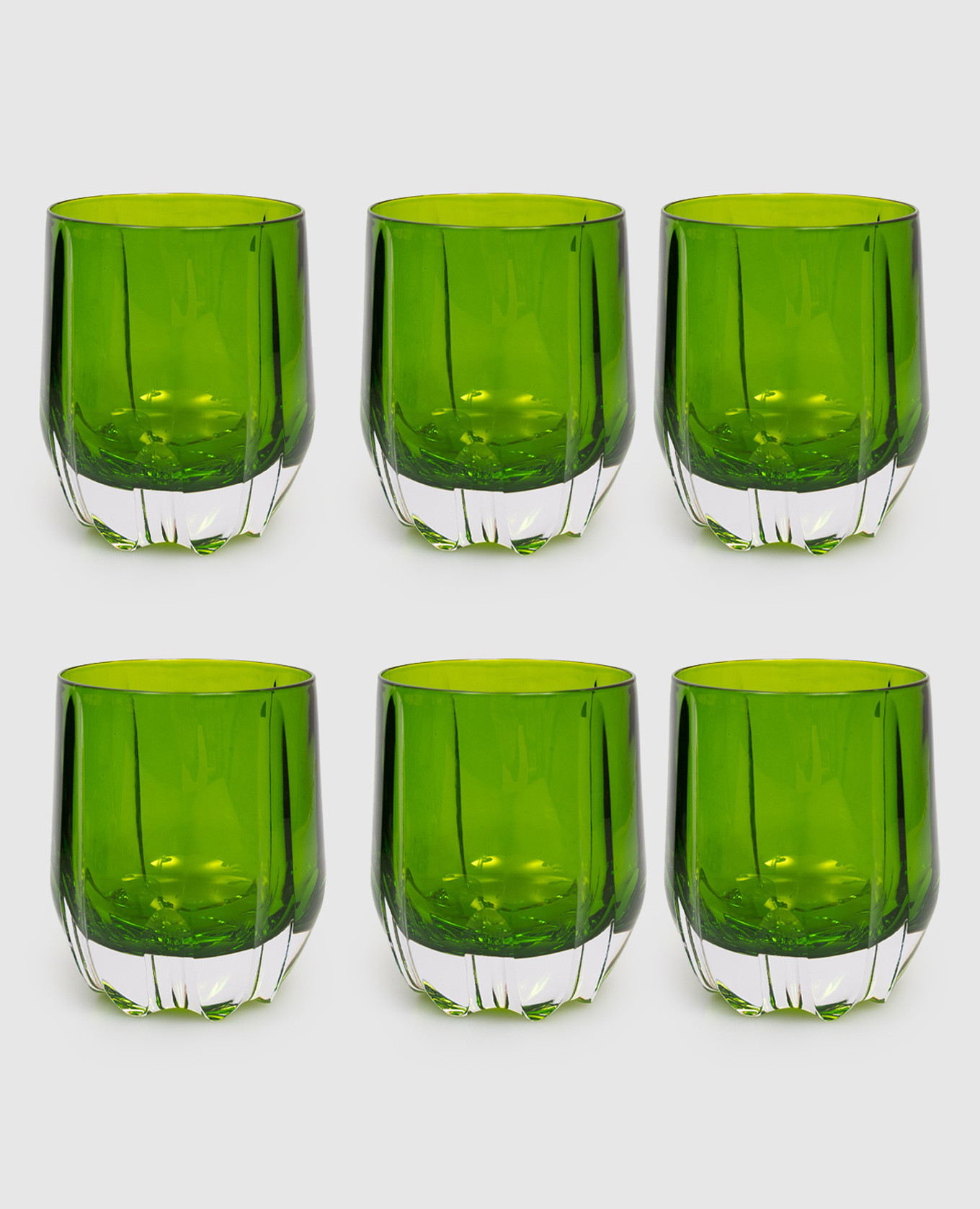 

Set of green crystal glasses DIAMOND 6 pcs La Reine