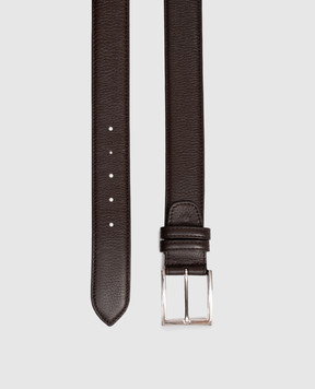 Cashmere&Whiskey Dark brown leather belt DEER