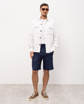 Castangia dal 1850 Blue linen shorts DMP9S26