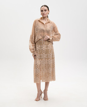 Ermanno Scervino Beige blouse with crystals D482K726CTUJP