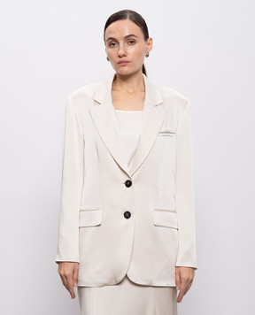 Peserico Beige jacket with monil chain E0110004270
