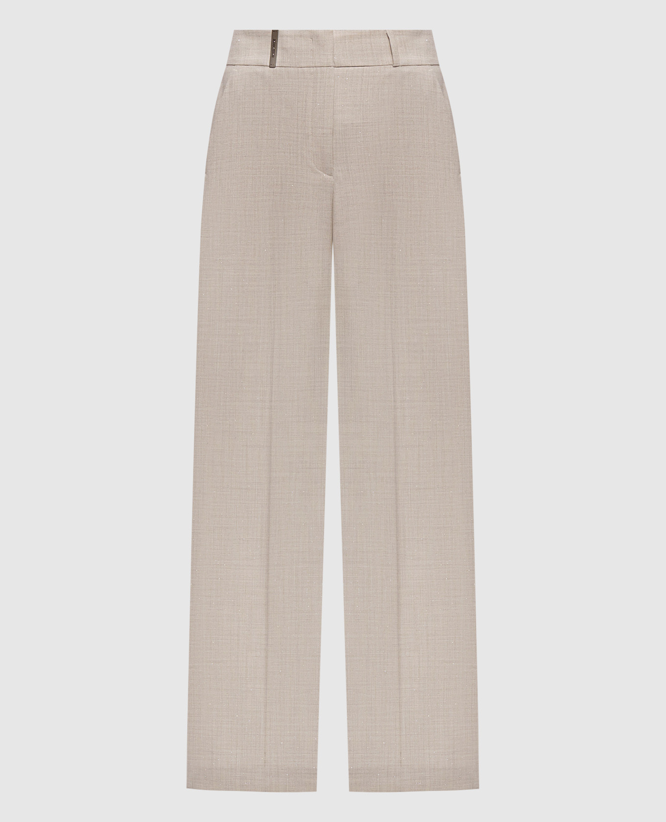 

Beige straight-leg trousers with patterned wool Peserico