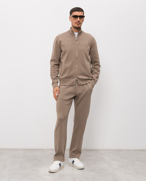 Stefano Ricci Brown cotton tracksuit K616447R31F26114P3D