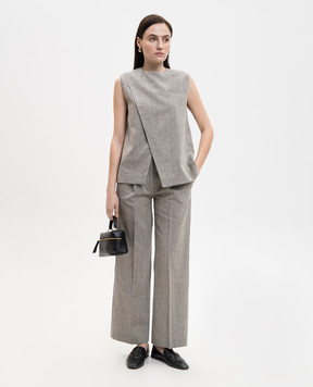 Loulou de Saison DELLA gray top with linen DELLA
