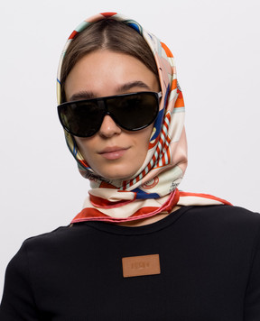 Fendi Beige silk scarf with print FXT091B13F
