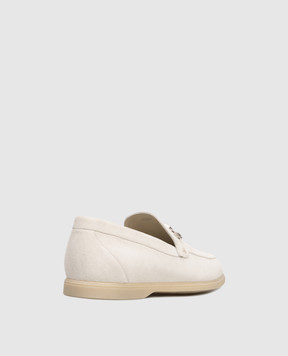 Stefano Ricci White suede loafers with emblem UC64G2242SDP