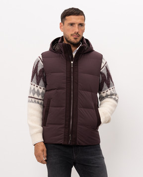 Peserico Burgundy down vest R53087G3604