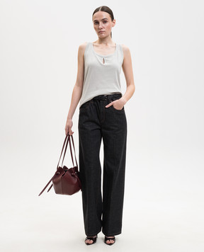 Victoria Beckham Gray top with linen 1226JTP007237A