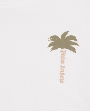 Palm Angels Children's white T-shirt with logo print F6PAJBTH120
