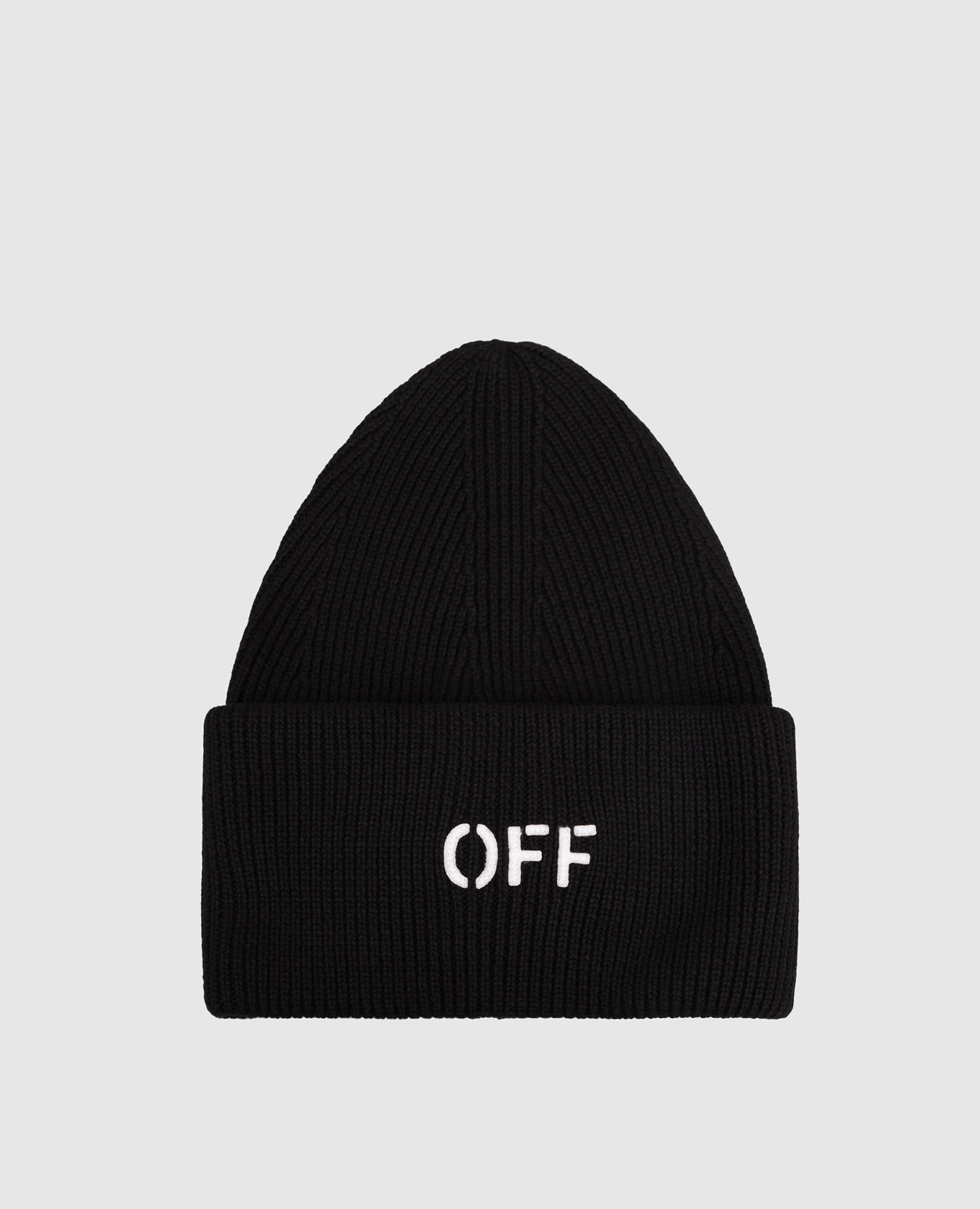 

Black cashmere hat with Off logo patch Off-White