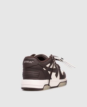 Off-White Out Of Office brown leather sneakers OWIA259C99LEA006