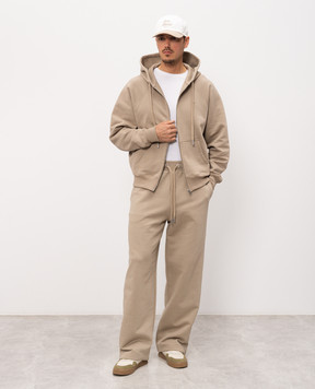 Ami Paris Beige sweatpants with emblem UTR855747m