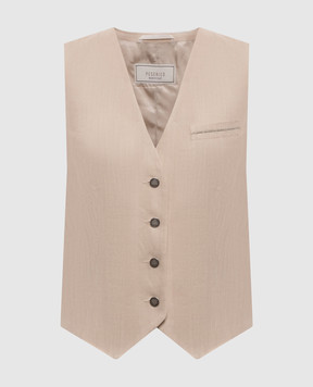 Peserico Beige linen vest A0303101920