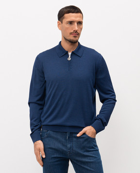 Stefano Ricci Blue silk polo shirt K414000P30F26160