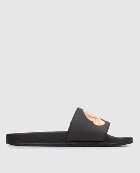 Palm Angels Black Bear Sliders PMIC01CS26MAT003