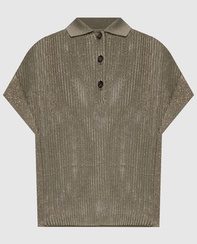 Brunello Cucinelli Green polo with lurex MST258305