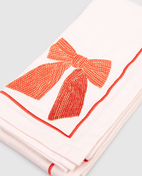 Vondels Set of pink Bow linen napkins 9240000450035