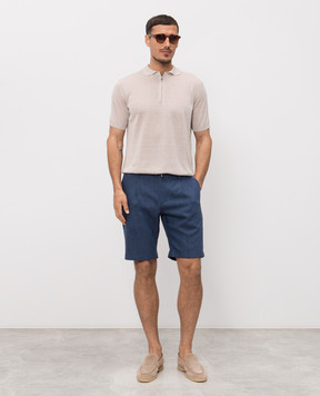 Stefano Ricci Blue linen and wool shorts M1T6100300WL003L