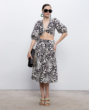 Twinset Contrast print top and skirt suit 261LM2QDD