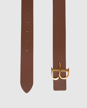 Ballantyne Brown leather belt with monogram BLA020ULE13
