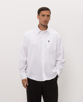 Ami Paris White shirt with embroidered emblem HSH822CO0045