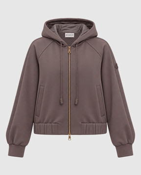 Moncler Brown sports jacket with logo patch L20938G0001389A66