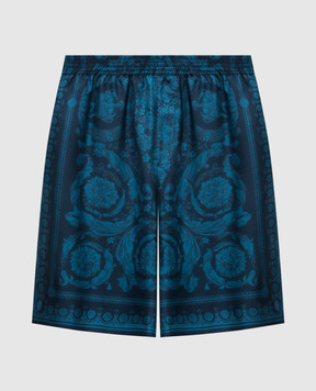 Versace Blue printed silk shorts 10024761A13557