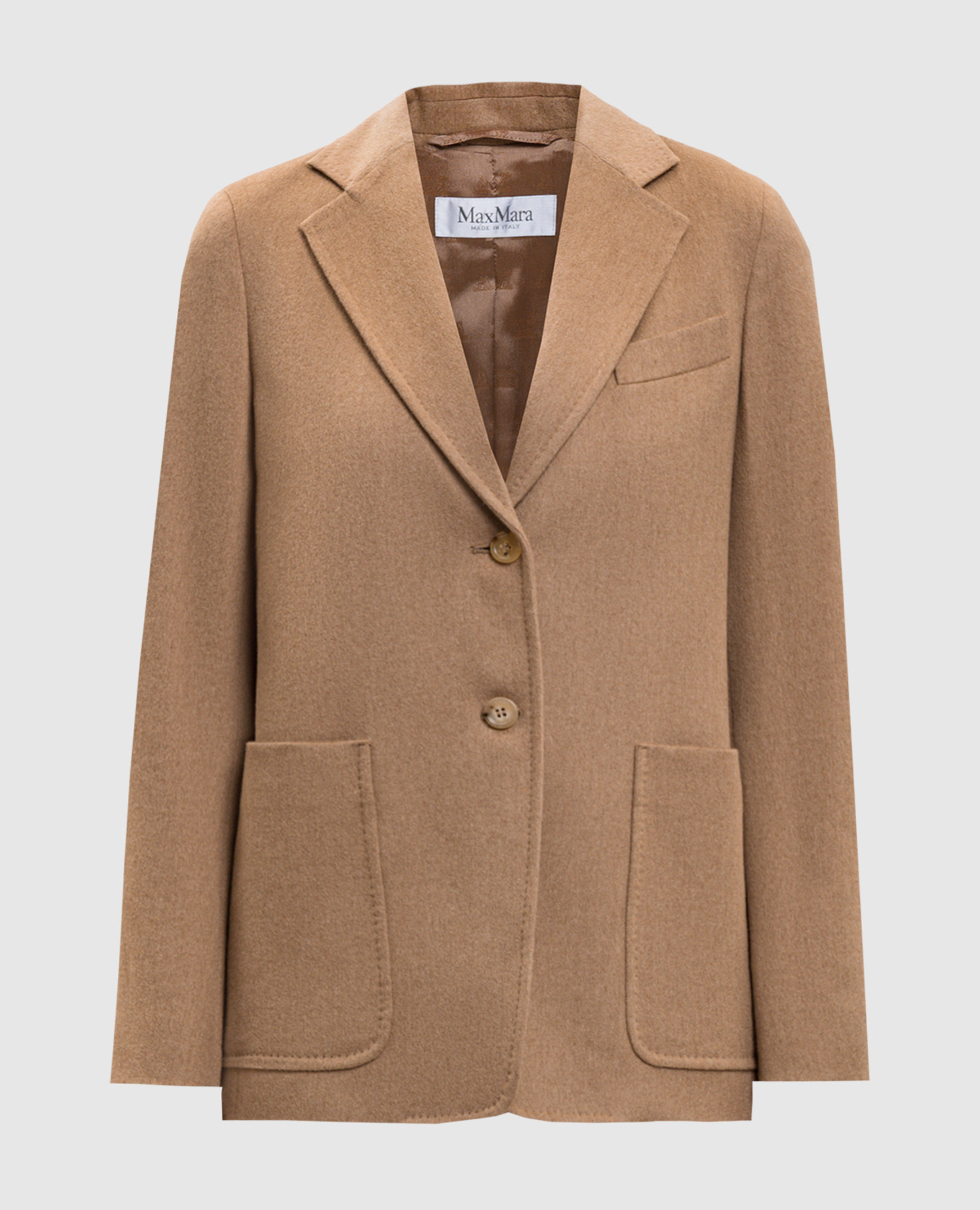 

Brown BELLUNO camel wool jacket Max Mara
